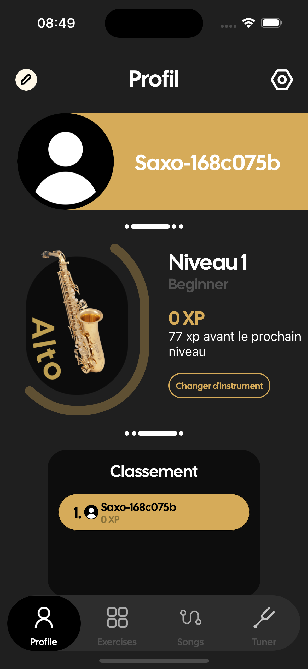 Step 1 – Open profile and tap settings