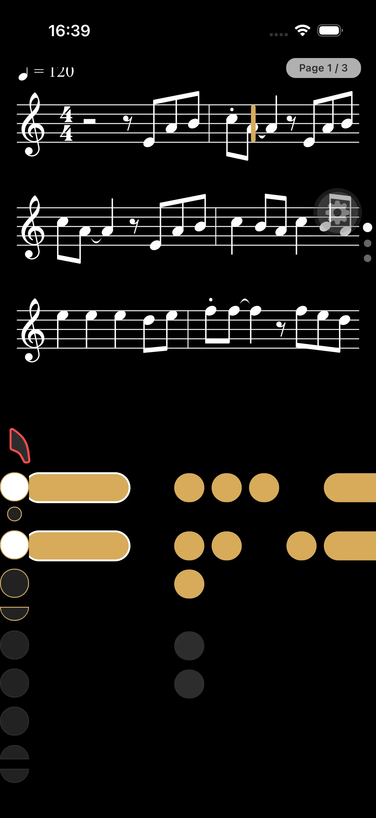 See each supported fingering before it reaches the cursor.