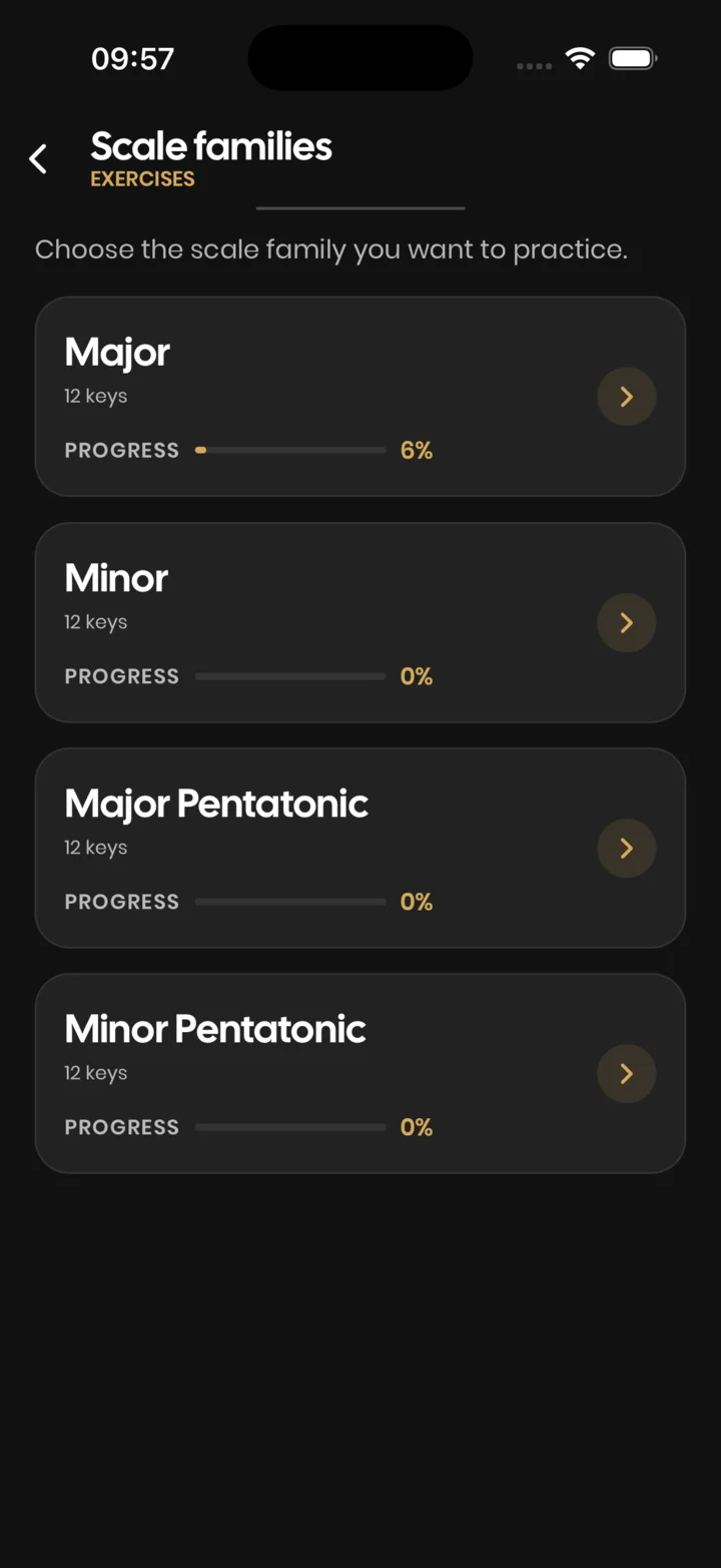 Scale families and progress shown in SaxoTools
