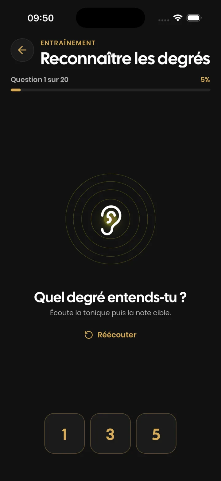 Exercice d’oreille pour reconnaître les degrés